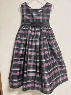 マザウェイズ⭐︎美品120黒チェック柄 ノースリーブ ドレス リボン付きのサムネイル