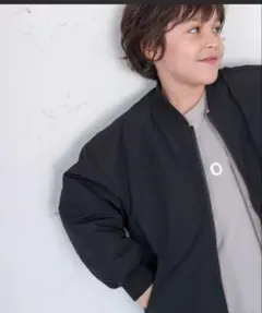 グローバルワーク 洗えるリバーシブルボア MA-1 160 ブラック