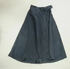 ネイビー　スエード調　スカート