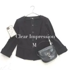 クリアインプレッション/ノーカラージャケットMコットン混オフィッスフォーマルのサムネイル