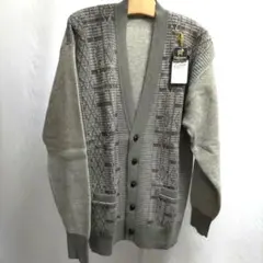 【新品】カシミヤ混 幾何学模様 カーディガン L
