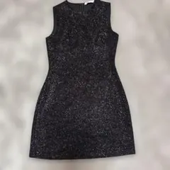 ZARA ラメ ノースリーブ ミニワンピース ブラック XS