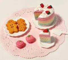 ハンドメイドミニチュア　ミニチュアスイーツ　ケーキとお菓子セット　樹脂粘土