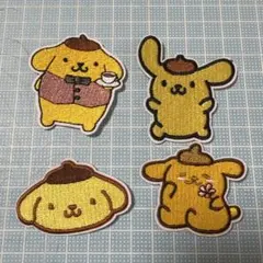 イエローキャラクター刺繍パッチ4点セット