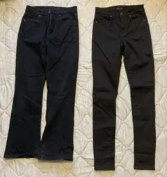 UNIQLO JEANS デニム 2本セット ブラック 23インチ　58.5㎝