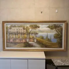 真作保証 織田義郎 銅板画手彩 ベルヒテスガーデン 額装直筆サイン