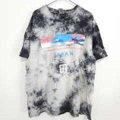 ᒪ 半袖Tシャツ タイダイ 黒白 夏 ストリート 富士山 東京 日本