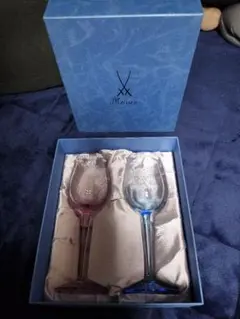 Meissen カットガラス ワイングラス 2個セット