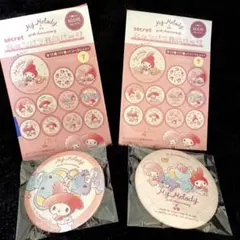 マイメロディ　キャンバス風缶バッジ　2個セット