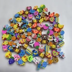カラフルな動物・食べ物消しゴムセット　100個