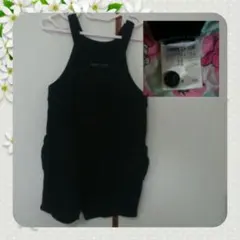 送料込み★ 70 80 コムサイズム 黒 ロンパース オーバーオール