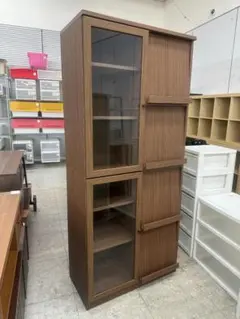 【格安】ニトリ 3ドアガラス本棚 ダークブラウン 廃盤品 大型書棚 引取可 格安】ニトリ 3ドアガラス本棚 ダークブラウン 廃盤品 大型書棚