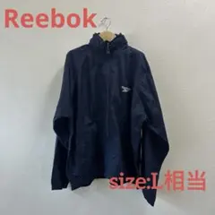 Reebokネイビー ナイロンジャケット M フード内臓 リーボック
