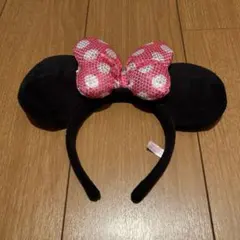 ミニー カチューシャ スパンコール ピンク