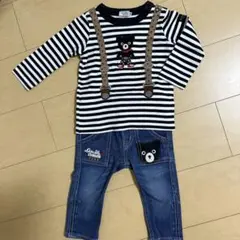 ミキハウス ダブルビー 長袖Tシャツ パンツ セット 80cm