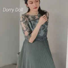 美品　Dorry Doll オリジナル柄レース×プリーツワンピース　S