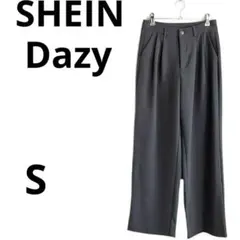 SHEIN Dazy タックワイドパンツ　ハイウエスト　グレーS