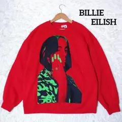 希少 H＆M ビリーアイリッシ【M】ビッグシルエット スウェット 赤 レディース