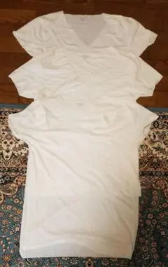 エアリズムＶネックＴシャツ Ｍ ホワイト ３枚セット