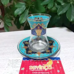 チャイグラス　コップ&ソ－サ－　 トルコ製ガラス食器