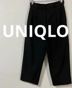 ユニクロ　UNIQLO タックワイドパンツ　ツータック　Mサイズ　ブラック　美品