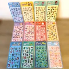ディズニー ぷくぷくシール 12種類 樹脂入りぷっくりシール ラメ キラキラ