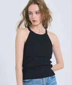 coca OUT BRA テレコリブアメスリタンクトップ ブラック　M