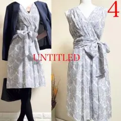 アンタイトル 洗える！コットンシルク　ワンピース　ブルー　L サイズ4 リボン付
