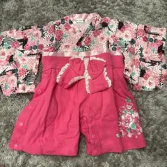 花柄着物　パンツタイプ　60cm