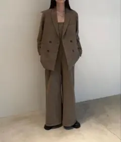 ツイードベアロンパース・ジャケット　セットアップ　ベージュ