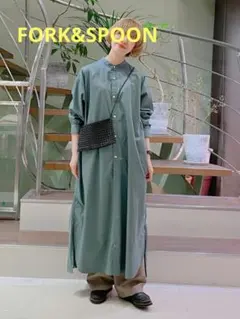 FORK& SPOON シャツワンピース　アーバンリサーチ　グリーン系