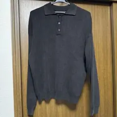 ZARA ウォッシュドニットポロシャツ ダークブラウン 25AW