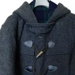 グレー ダッフルコート フード付き
