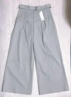 GU ベルテッドワイドパンツ Lサイズ グリーン