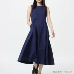 ユニクロ ウルトラストレッチエアリズムワンピース NAVY Lサイズ
