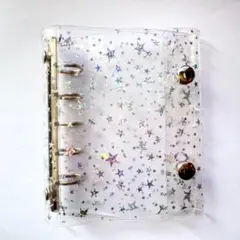 M5サイズ　5穴　シール帳　キラキラ　クリア　シールバインダー リフィル10枚付