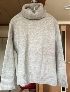 ベージュグレータートルネック ニット