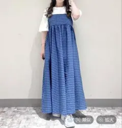 LOWRYS FARM ポコポコチェックキャミワンピース