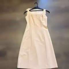 FOXEY ノースリーブひざ丈ワンピース ベージュ