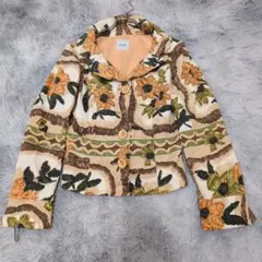 ​【美品】モスキーノ チープアンドシック テーラードジャケット 総柄 ボタニカル