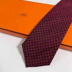 未使用級 HERMES エルメス ネクタイ シルク H織りタイ ファソネH H柄