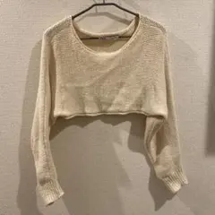 ZARA アイボリー クロップドニット S