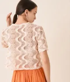 【新品・未開封】Solace ウェーブメッシュクロップドT シアートップスのサムネイル