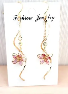 408# ピアス ハンドメイド レジン フラワー 春ピアス 夏ピアス 花