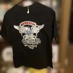 VANSON イーグルデザイン Tシャツ ブラック9/30新着品です^_^