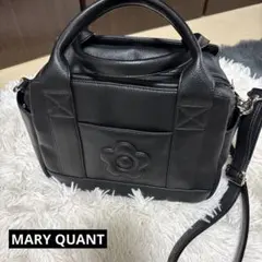 未使用マリークワント　スクエアデイジー柄トートバッグショルダーバッグ黒2way