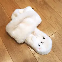 キッズマフラー ウサギ マフラー ティペット ファー ふわふわ ホワイト