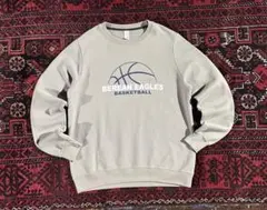 USA古着 カレッジロゴ スウェット トレーナー グレージュ S