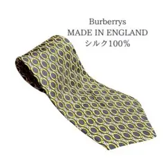 【極美品・ヴィンテージ】バーバリーズ ホースロゴ チェーン柄 ネクタイ 英国製