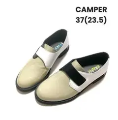 極美品✨ CAMPER 【39】 TWINS フラットシューズ ホワイト レザー